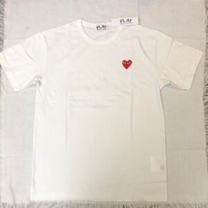 Comme des Garçons Red Heart White Short Sleeve Tee